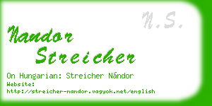 nandor streicher business card