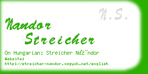 nandor streicher business card